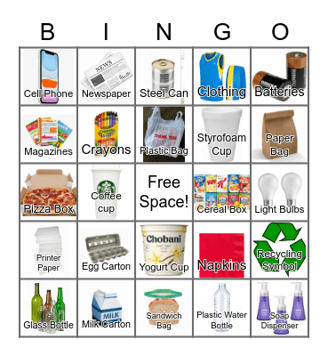 RECYCLING Bingo Card