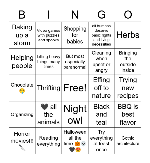 Are you Serena's type Bingo Card