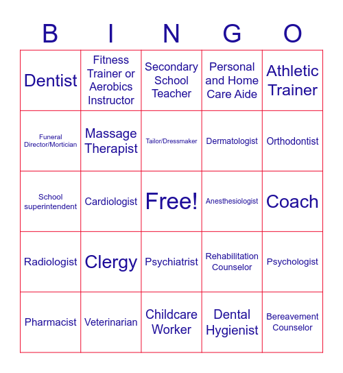 Helping Cluster Bingo Card