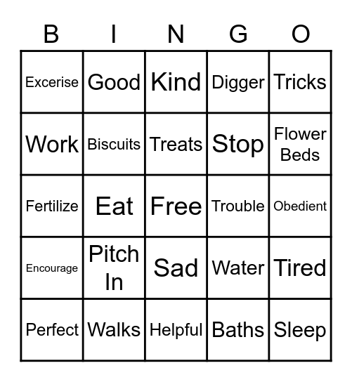 Keyword Bingo Card