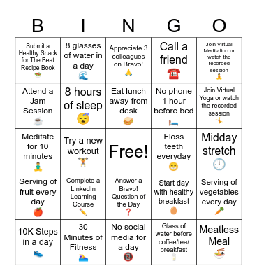 Ryhthm Wellness Week | June 5-9, 2023 Bingo Card