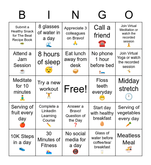 Ryhthm Wellness Week | June 5-9, 2023 Bingo Card