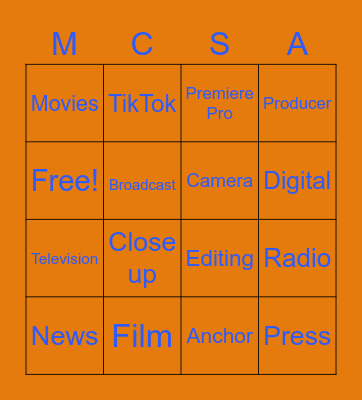 Media Bingo Card