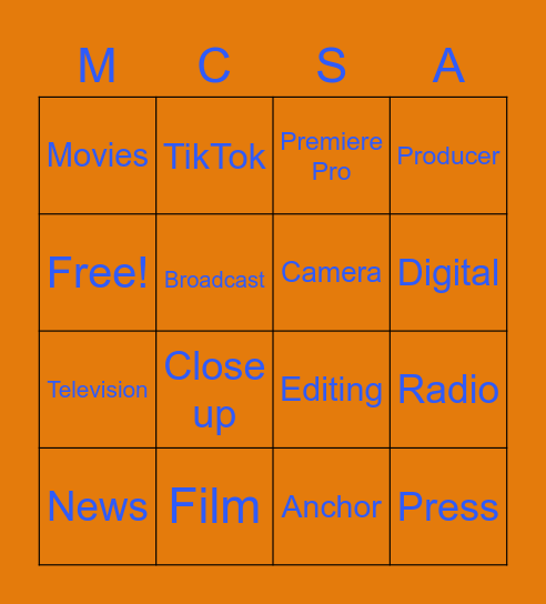 Media Bingo Card