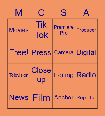 Media Bingo Card