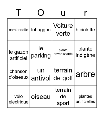 Nom______________________________ Bingo Card