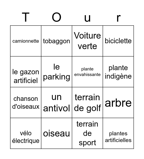 Nom______________________________ Bingo Card