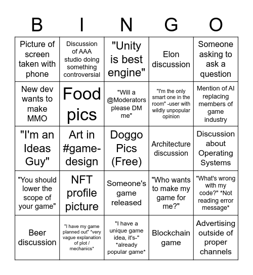 GDN Bingo Card