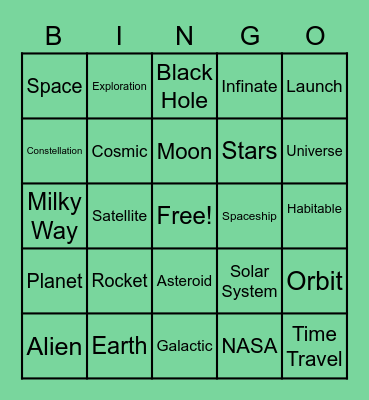 Out Of This World Bingo Card