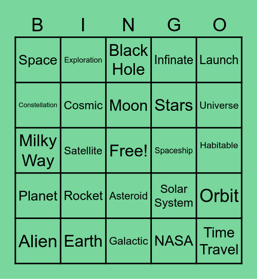 Out Of This World Bingo Card