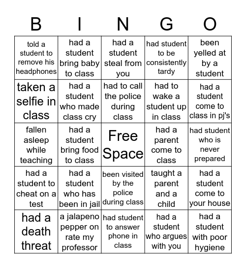 Find someone who has... Bingo Card