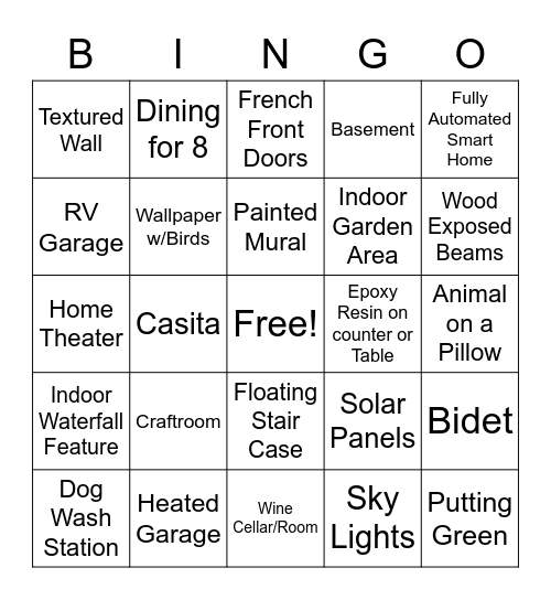 Spring Parade of Homes 2023 Bingo Card