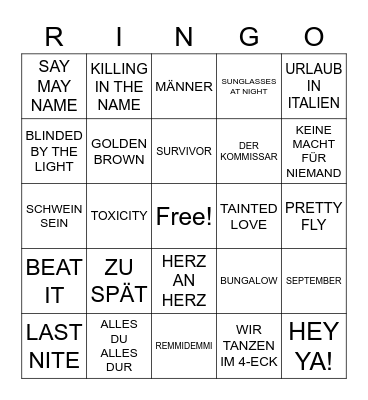 BINGO DER MÄCHTIGEN RONZILLA!!! Bingo Card