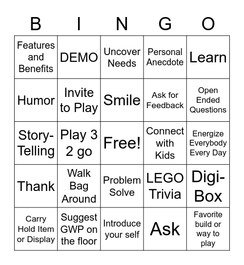 Engage-Discover-Enhance-Convert-Appreciate Bingo Card