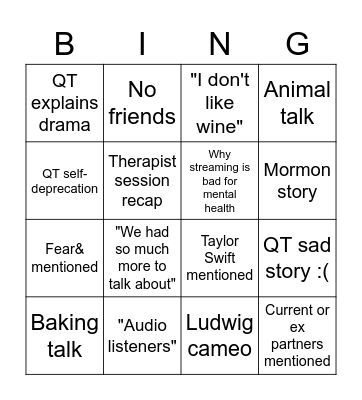 Wine about it Bingo Card