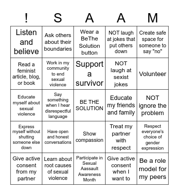 I can... Bingo Card