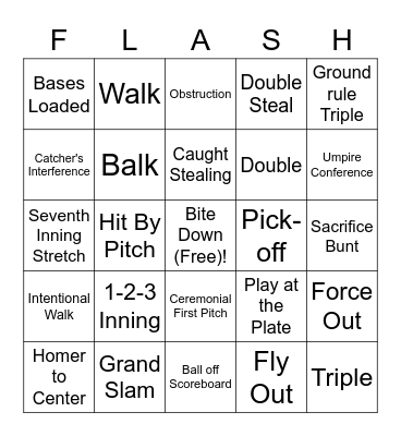 Kent State Baseball Bingo Card