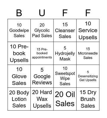 Buff Bingo Card