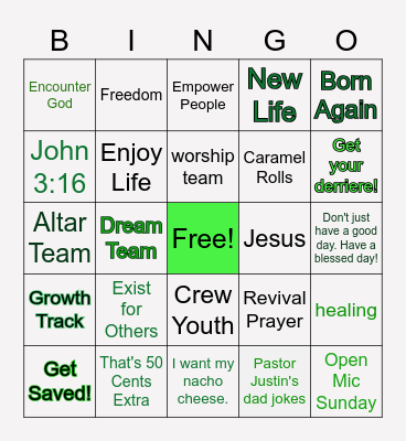 NEW LIFE Bingo Card