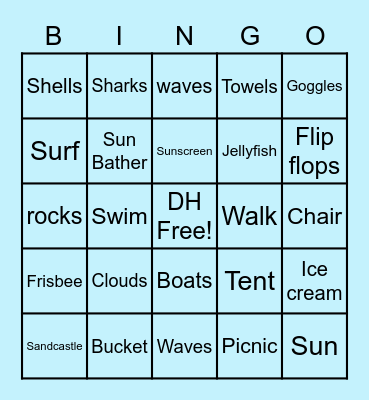 BEACH DAY Bingo Card