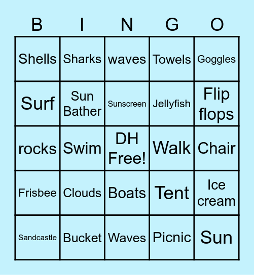 BEACH DAY Bingo Card