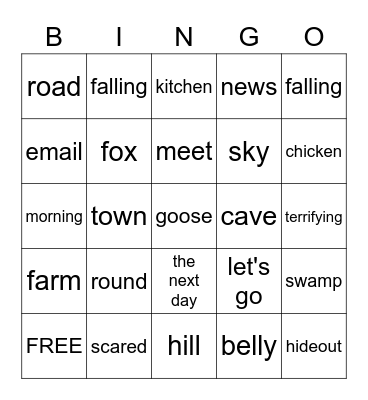 Petit Poulet Bingo Card
