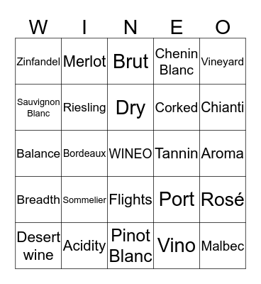 Friends of The Vine Bingo Card