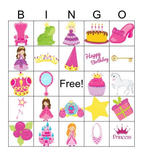P R I N C E S S Bingo Card
