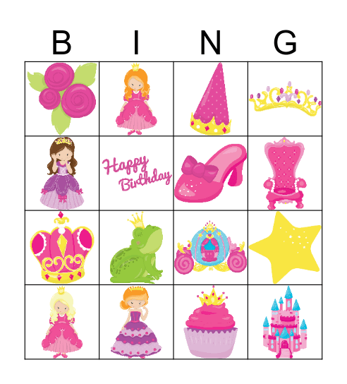 Princess Bingo Card