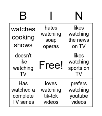 Find someone who... Bingo Card