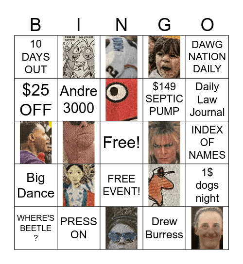 Newspaper Hunt! Bingo Card