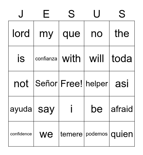 HEBREWS 13:6a Bingo Card