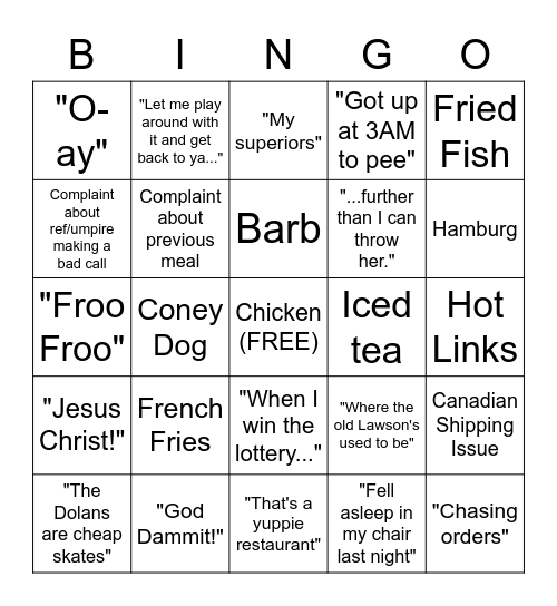 Marinicks BINGO Card