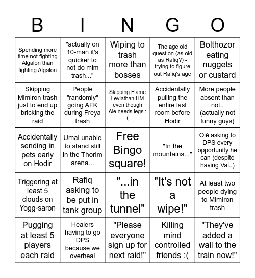 Eudaimonia raid Bingo Card