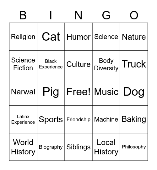 Wellesley Books Kids Bingo Card