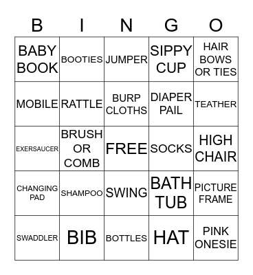 BABY SHOWER BINGO Card