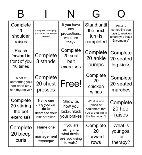 Therapy Bingo :) Bingo Card