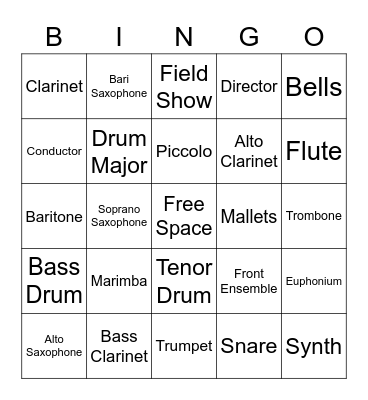 Dinner with Band Bingo Card