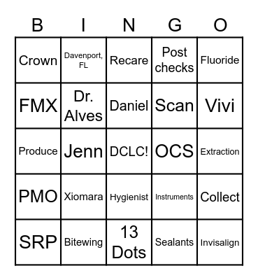 DCLC Bingo Card