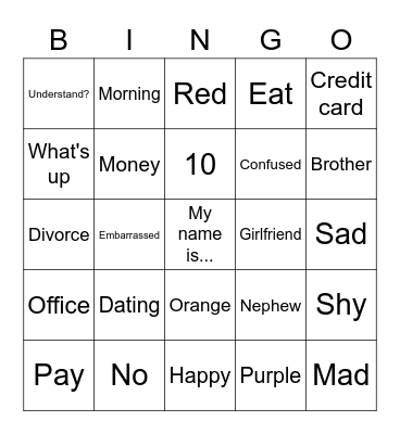 ASL Bingo! Bingo Card