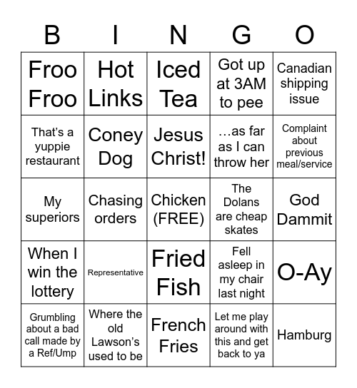 Marinics BINGO Card