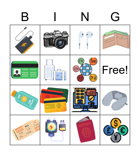 Travel Bingo Card