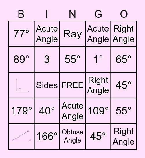 Angles Bingo Card