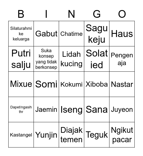 Juyeon! Bingo Card