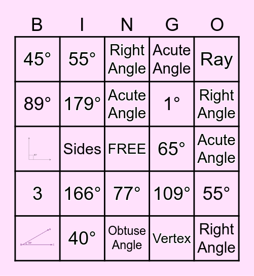Angles Bingo Card