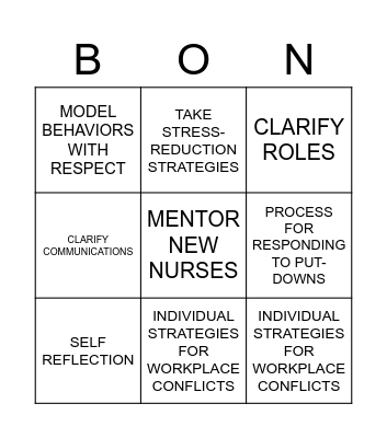 STRATEGIES FOR REMOVING BARRIERS Bingo Card