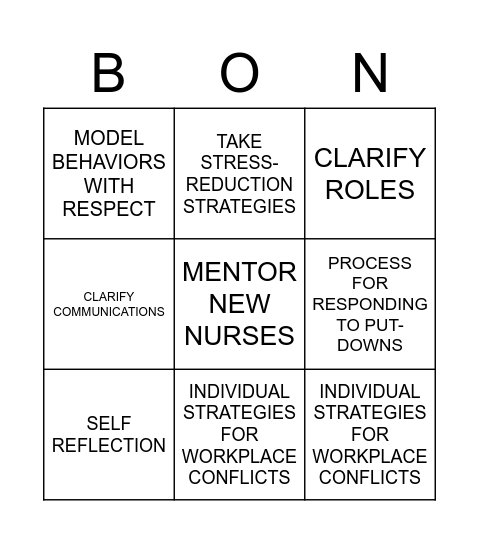 STRATEGIES FOR REMOVING BARRIERS Bingo Card
