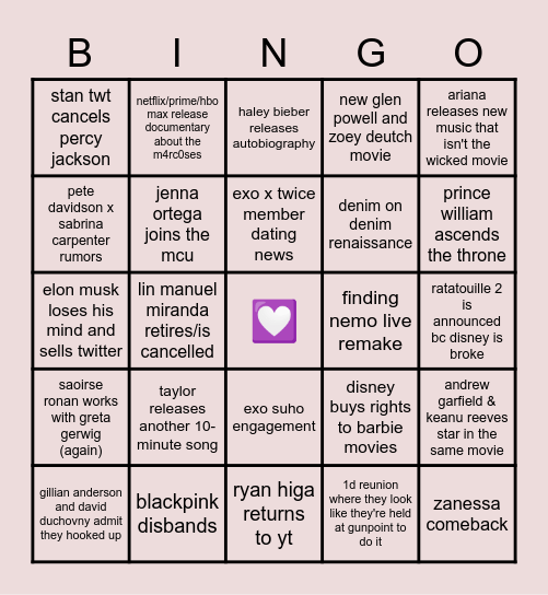 2023 Bingo Card