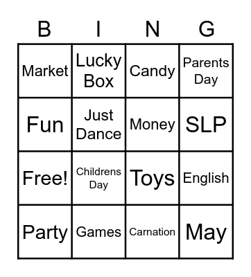 Market Day Bingo Card