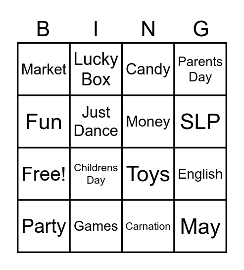 Market Day Bingo Card